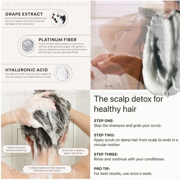 NEW NatureLab Perfect Clean 2 in 1 Scalp Scrub & Clarifying Shampoo Full Size - Picture 3 of 12